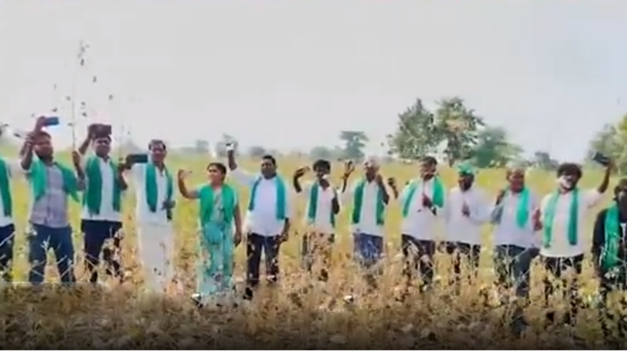 Mukra Farmers | ఎండిన పత్తి మొక్కలతో సెల్ఫీలు..రాహుల్‌కు పంపిన ముఖరా( కె ) రైతులు