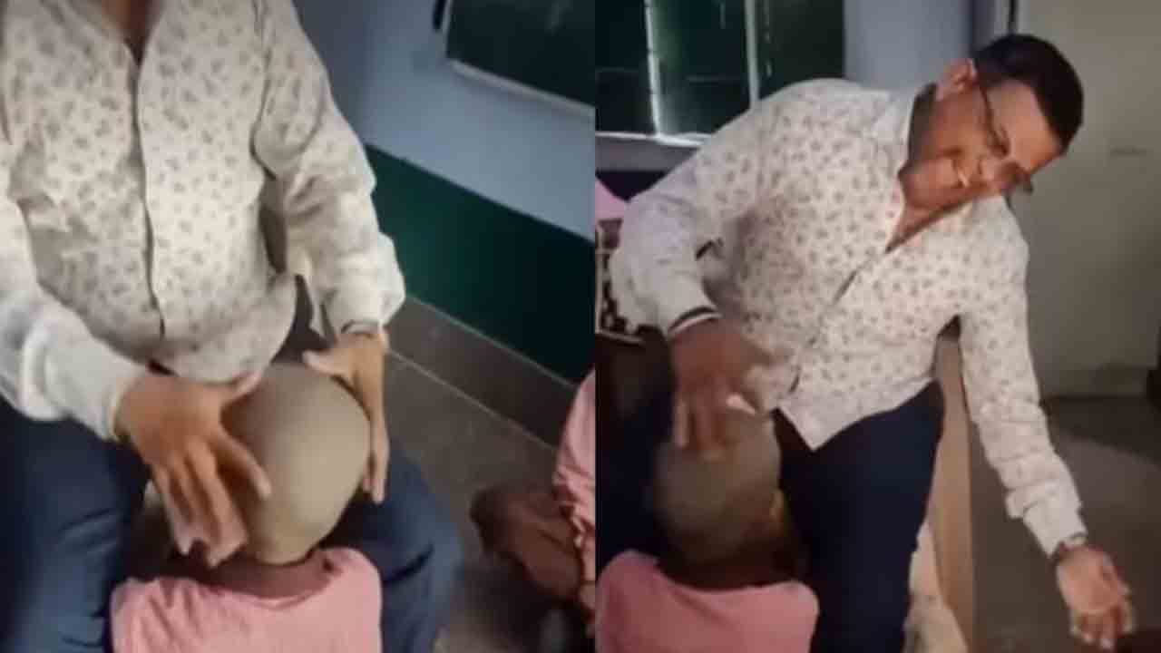 Watch: విద్యార్థి గుండుపై తబలా వాయించిన టీచర్.. వీడియో వైరల్తో సస్పెండ్