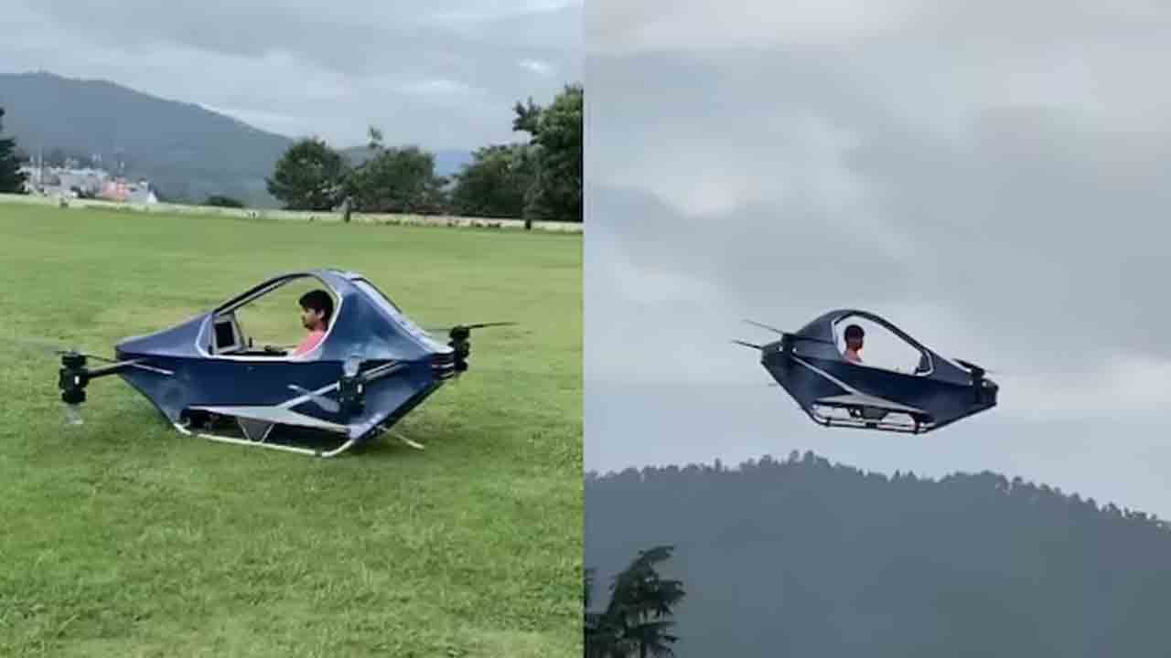 man builds flying car | ఇంటర్‌నెట్‌లో 13 ఏళ్లుగా నేర్చుకుని.. ఎగిరే కారు   తయారు చేసిన యువకుడు