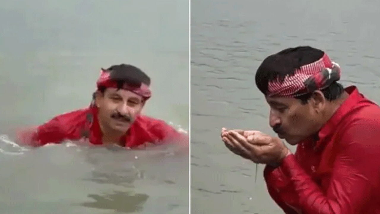 MP Manoj Tiwari: యమునా న‌దిలో ఈత కొట్టి.. నీళ్లు తాగిన ఢిల్లీ ఎంపీ.. వీడియో