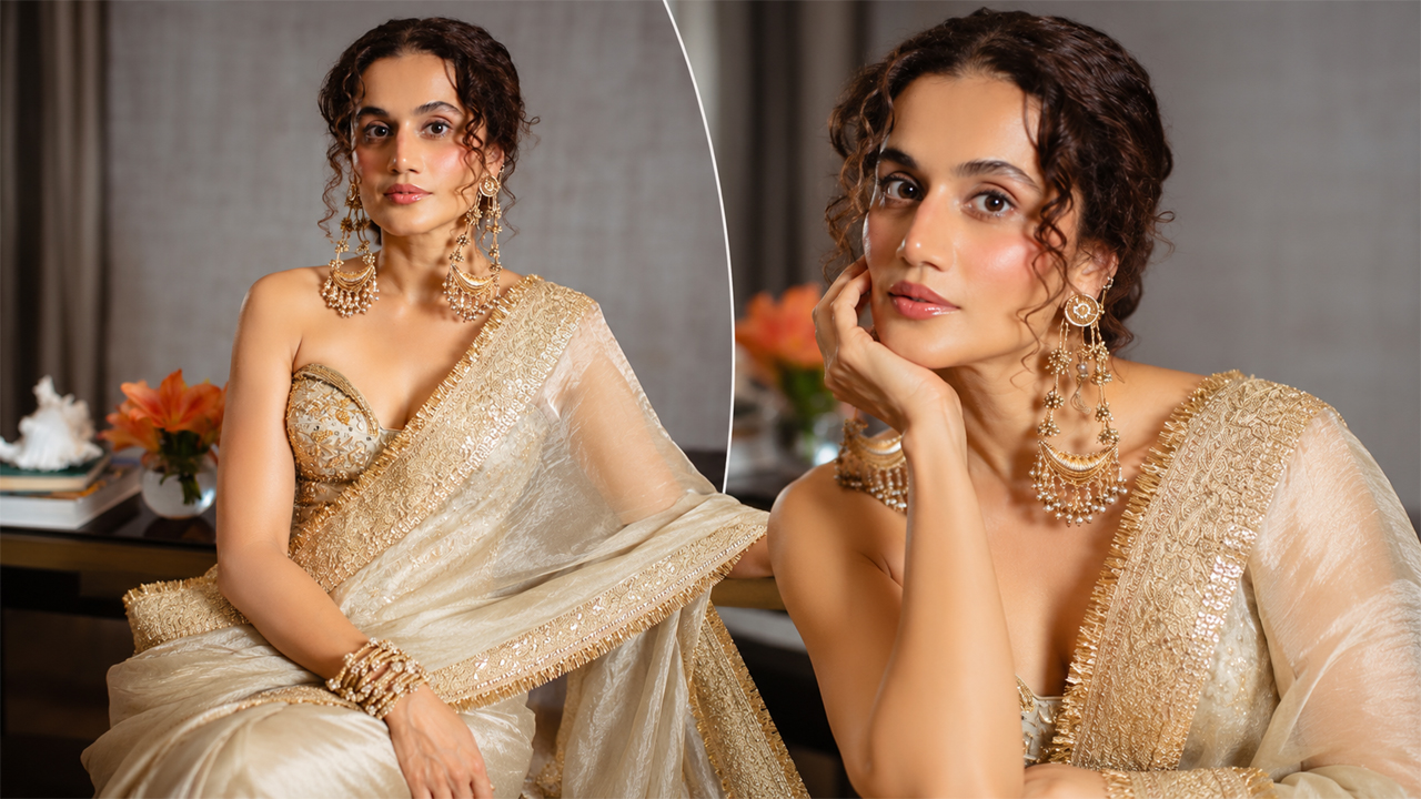 Taapsee Pannu | గోల్డెన్‌ శారీలో తాప్సీ పన్ను గ్లామరస్‌ లుక్