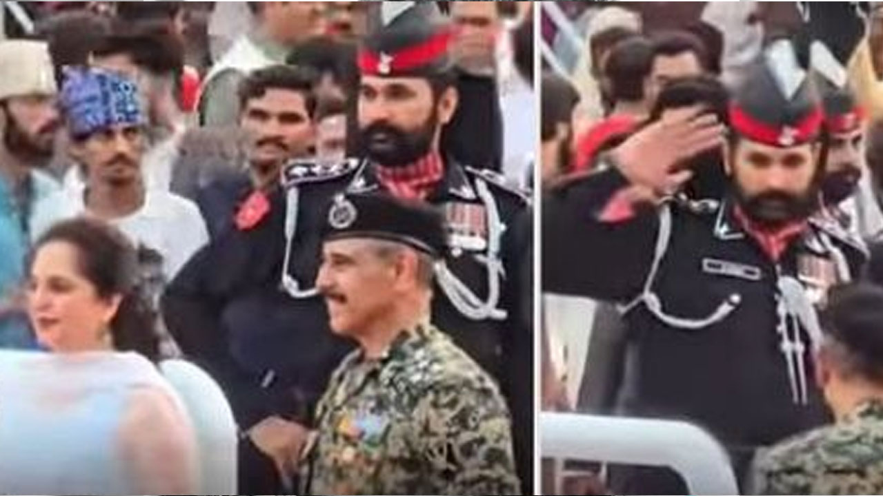 Wagah Border: పాక్ సైనికుడితో ఫోటో దిగిన భార‌త ఆర్మీ ఆఫీస‌ర్ భార్య‌.. వాఘాలో అరుదైన దృశ్యం